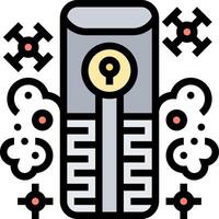 A computer with a lock on it and a cloud vector