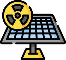 A solar panel with a radioactive symbol on it vector