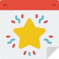 A star icon on a calendar vector