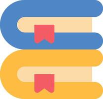 A stack of books with a red ribbon on top vector