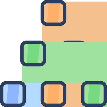 A stack of squares with different colors vector