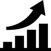 An arrow going up a bar chart vector