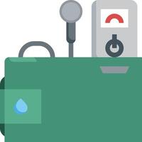 A green suitcase with a microphone and a water drop vector