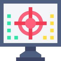 A computer monitor with a target on it vector