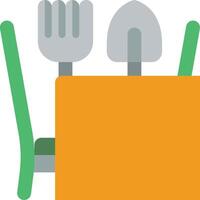 A fork, spoon and knife are sitting on a table vector