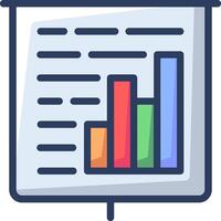 A presentation with a bar chart on it vector
