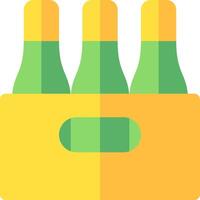 Three bottles of wine in a yellow box vector