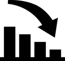 An arrow pointing up on a bar chart vector
