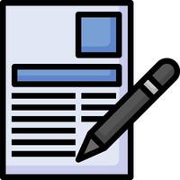 A pen and paper icon with a document vector