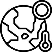 A globe with a thermometer and a magnifying glass vector