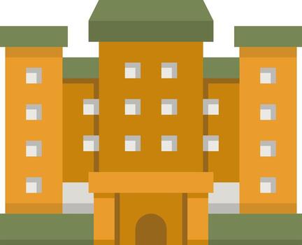 A building with a large front door and windows vector