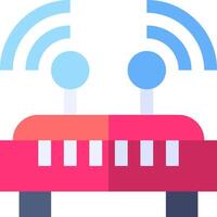 A pink car with wifi antennas on it vector