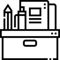 A black and white image of a desk with a pencil and a book vector
