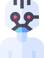 A robot avatar with pink eyes and a white face vector