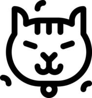 A black and white cat icon with a smiley face vector