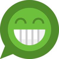 A green speech bubble with a smiling face vector