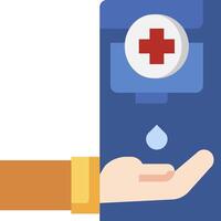 A hand holding a water bottle with a red cross on it vector