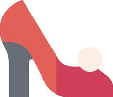 A red high heel shoe with a ball on the bottom vector