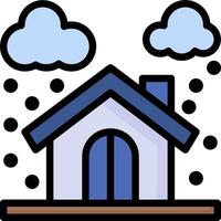 A house with clouds and rain on it vector