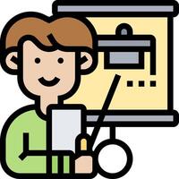 A man holding a pencil and a clipboard vector