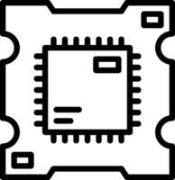 A black and white image of a computer chip vector