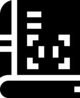 A black and white icon of a computer vector