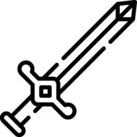 A black and white line drawing of a sword vector
