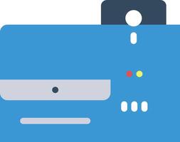A blue printer with a light on it vector