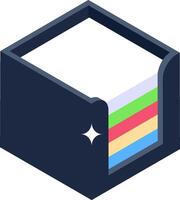 A colorful box with a star on it vector