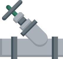 A pipe with a valve on it and a green handle vector