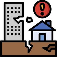 A house and a building are falling down vector