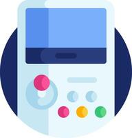 A game controller with buttons and a screen vector