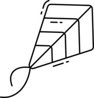 A kite is drawn in a line on a white background vector