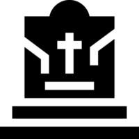 A black and white image of a cross on a tombstone vector
