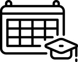 A calendar with a graduation cap on it vector