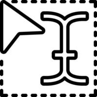 A black and white icon of a person with a sign pointing to the right vector