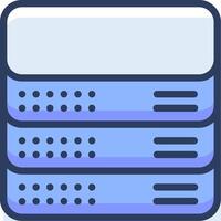 A server with three rows of blue dots vector