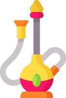 A colorful hookah with a yellow and pink handle vector