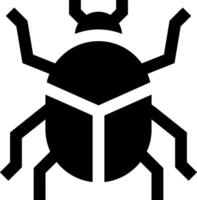 A black and white bug icon on a white background vector