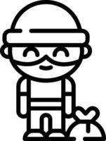 A cartoon man with a bag and a mask vector