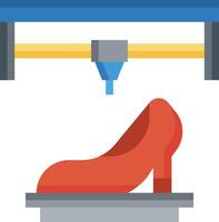 A shoe is being printed on a 3d printer vector