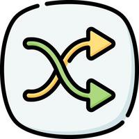 A cartoon arrow pointing to the left and right vector
