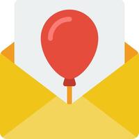 An envelope with a red balloon on top vector