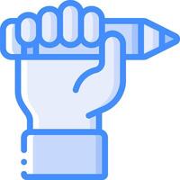 A hand holding a pencil in its hand vector