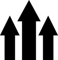 Three arrows pointing up in a black and white image vector