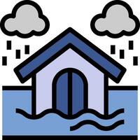A house with rain and clouds over it vector