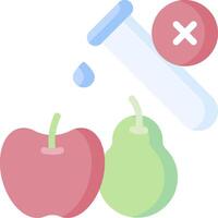 An apple and a pear are next to a test tube vector