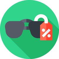 Sunglasses with a padlock and a price tag vector