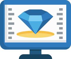 A computer screen with a diamond on it vector