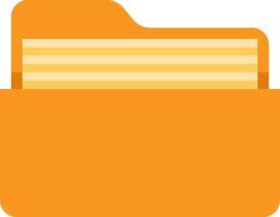 An orange folder with a file inside vector